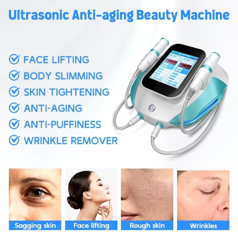 2 In 1 Ultra Hifu Facial Lifting Winkle Removal Machine Vmax RF Anti Aging Body Shaping - huanshibeauty