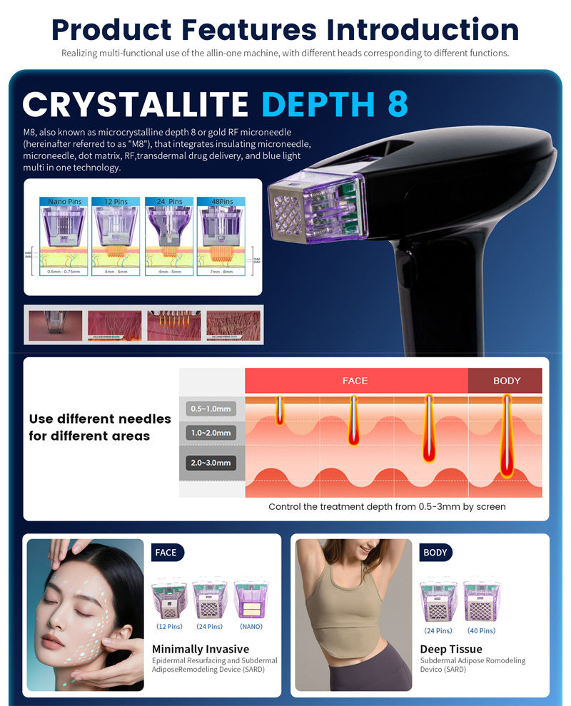 Facial EMRF Morpheus M8 RF Microneedle Skin Tightening Anti-aging Beauty Device