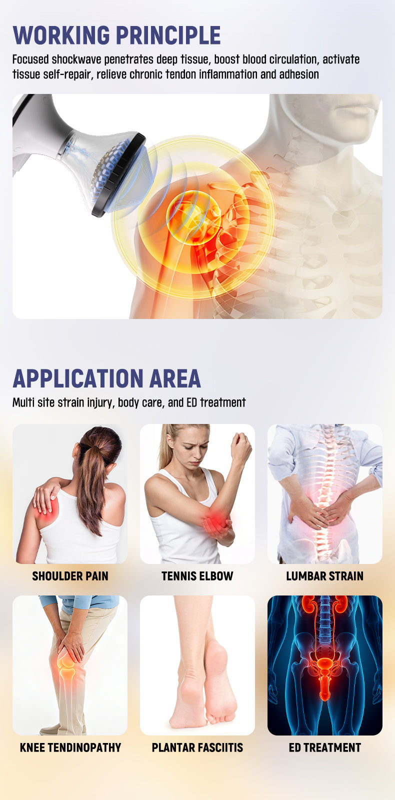 Professional Focused Shockwave Therapy Machine 8 Heads | Physical Therapy Massage Device