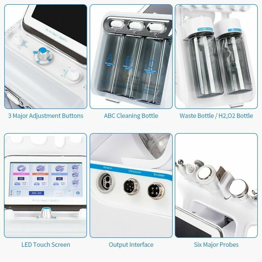 6 In 1 Hydra Machine Facial Water Dermabrasion Deep Cleansing Face Hydro Spa Skin