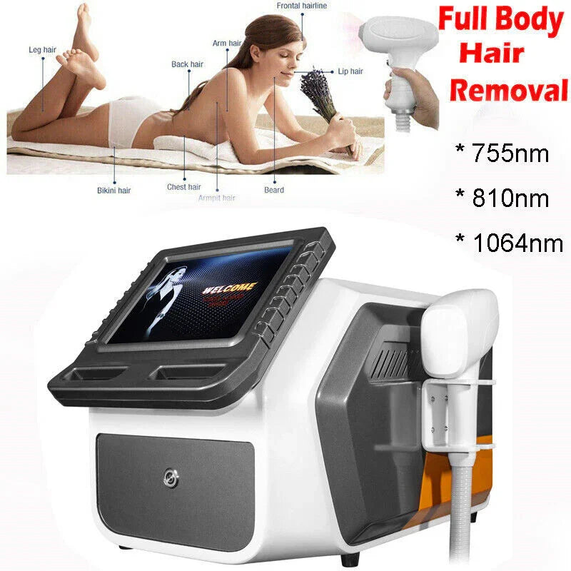 1064/755/810nm Painless Diode Laser Hair Removal Machine Skin Rejuvenation Spa Main image