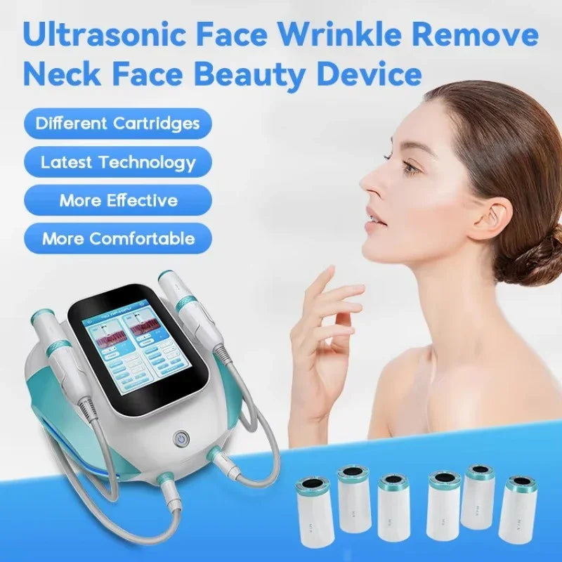 2 In 1 Ultra Hifu Facial Lifting Winkle Removal Machine Vmax RF Anti Aging Body Shaping