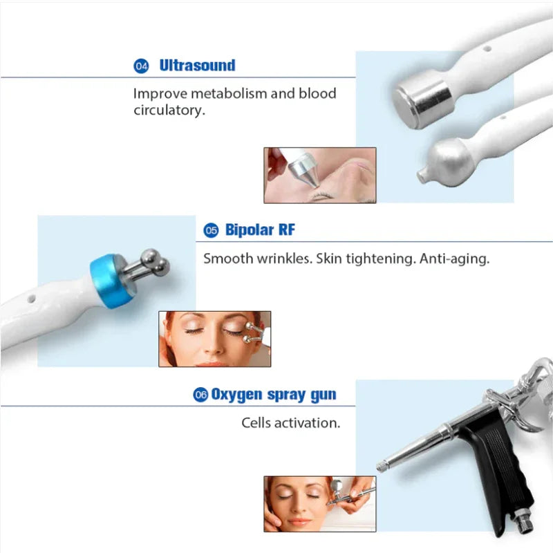 14 In 1 Facial Hydro Dermabrasion Diamond Aqua Peeling Oxygen Jet Spa Skin Rejuvenation Machine