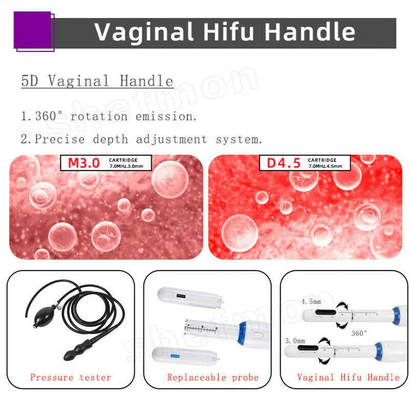 7d Hifu + Vaginal + VMAX + RF Fractional Microneedle Machine  Skin Tightening Face Lifting
