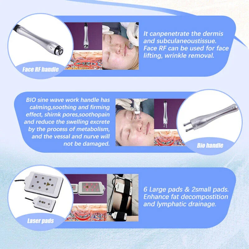 6 In 1 40K Cavitation Lipo Laser Facial RF Loss Weight Body Slimming Skin Lifting Machine
