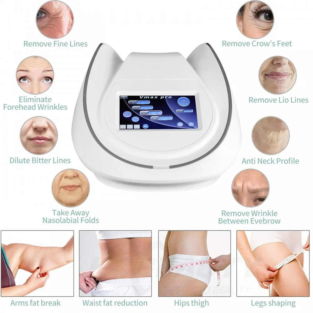 Vmax HIFU Skin Tightening Machine Wrinkle Removal Face Lifting Body Slimming Rejuvenation