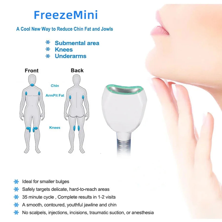 5 In 1 CryoLipolysis Fat Freezing Vaccum Cavitation RF Body Sculpting Machine Double Chin Removal
