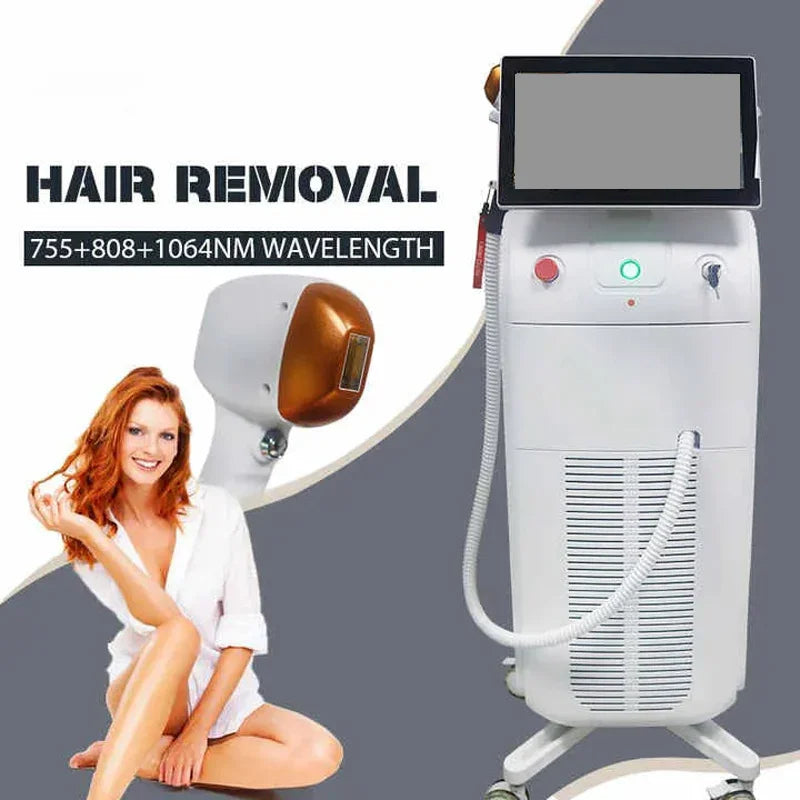 Ice Titanium Diode Laser Freezing Point Hair Removal Machine 755/808/1064nm Skin Rejuvenation Whitening
