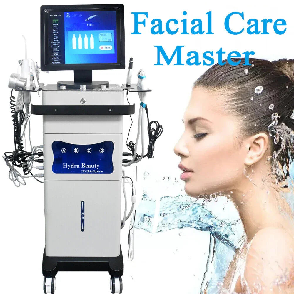 14 In 1 HydraFacial Machine RF Hydro Dermabrasion Oxygen Spray Diamond Peeling Skin Care SPA
