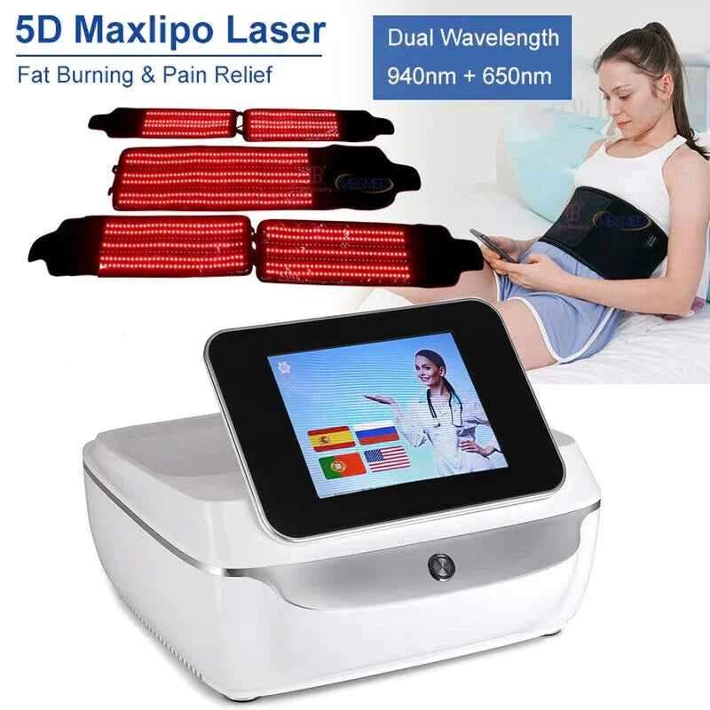 Max Lipo Red Light 5D Laser Therapy Machine Fat Reduction Skin Tightening Body Sculpting Wrinkle Removal