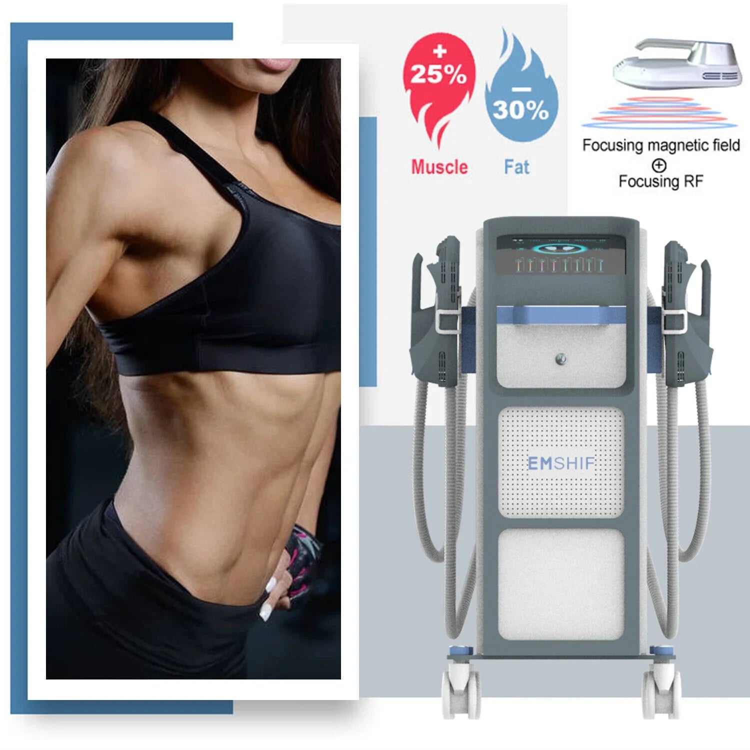 2/4 Handles RF Body Contouring Machine Build Muscle Burn Fat Non-Invasive Fat Loss Main image