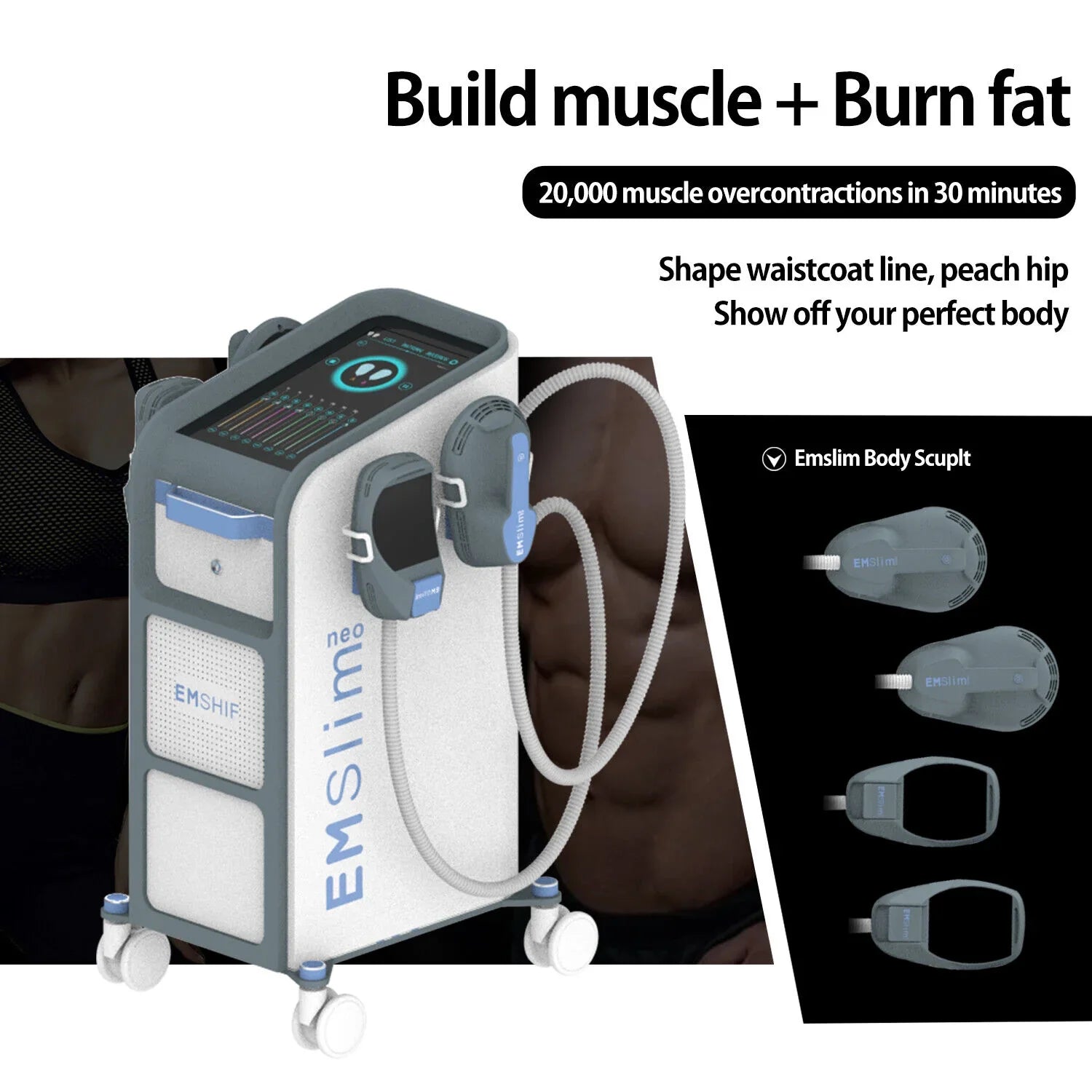 2/4 Handles RF Body Contouring Machine Build Muscle Burn Fat Non-Invasive Fat Loss