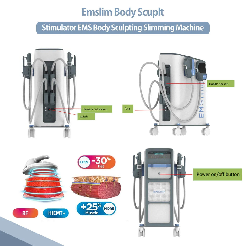 2/4 Handles RF Body Contouring Machine Build Muscle Burn Fat Non-Invasive Fat Loss