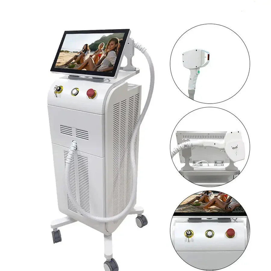 Ice Titanium Diode Laser Freezing Point Hair Removal Machine 755/808/1064nm Skin Rejuvenation Whitening