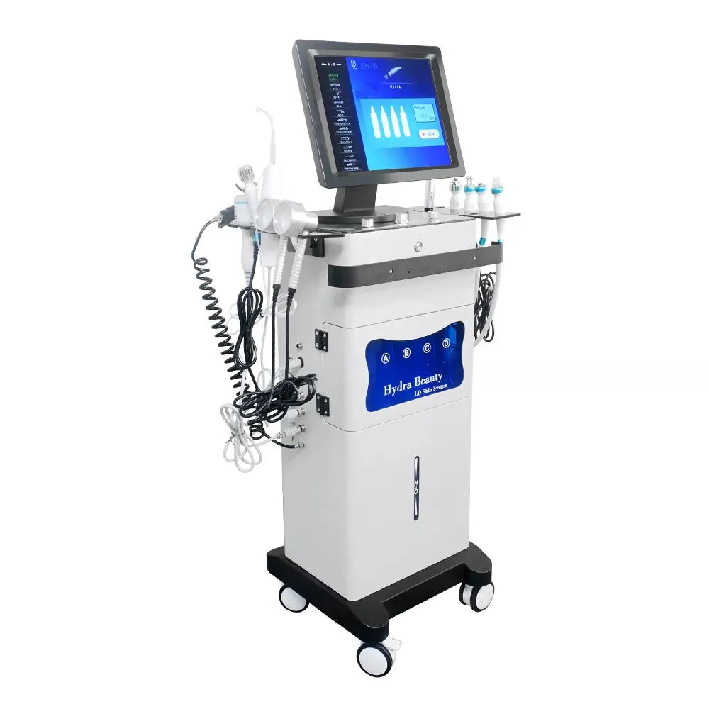 14 In 1 HydraFacial Machine RF Hydro Dermabrasion Oxygen Spray Diamond Peeling Skin Care SPA
